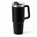 Black Stainless Steel Travel Mug with Handle