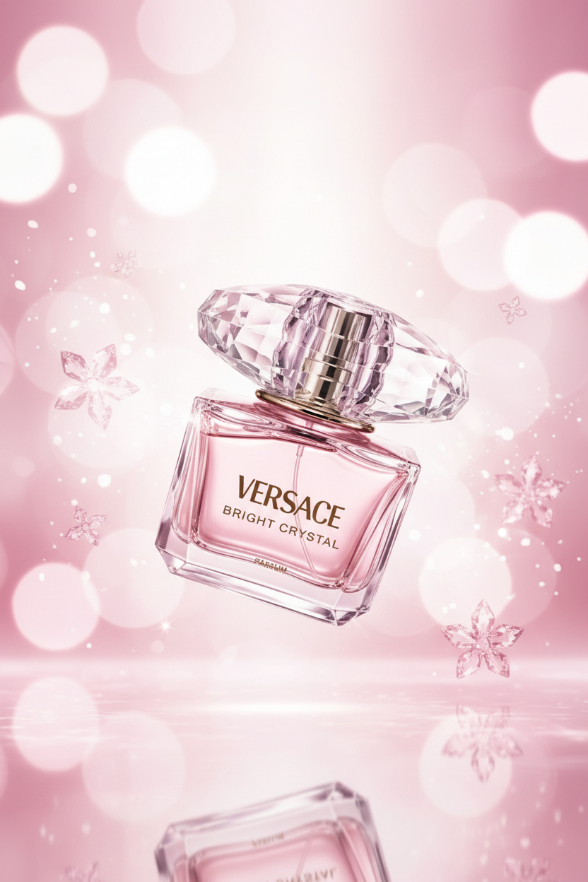 Versace Bright Crystal - Editorial rosa de lujo