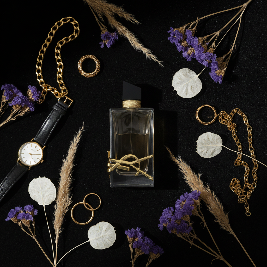YSL Libre - Flat lay terciopelo negro