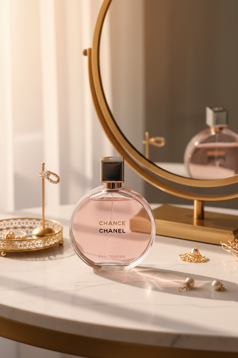 Chanel Chance Eau Tendre - Lifestyle tocador dorado