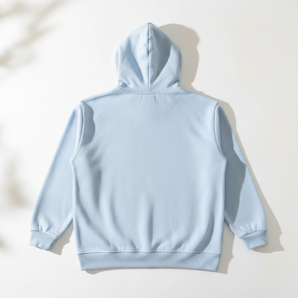 Sudadera azul vista trasera