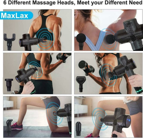 Masajeador Muscular de Mano 30 Velocidades 6 Cabezales