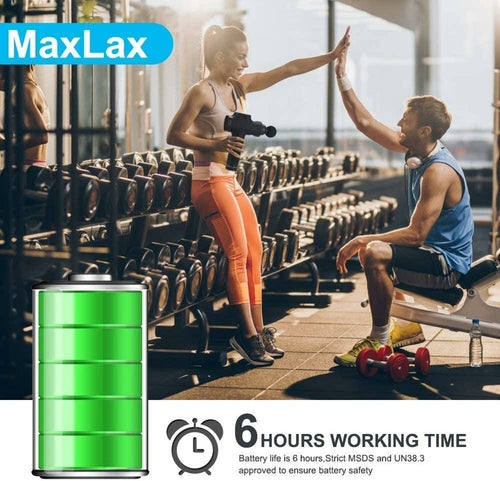 Masajeador Muscular de Mano 30 Velocidades 6 Cabezales