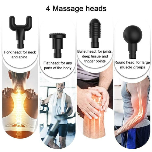 Masajeador Muscular de Mano 30 Velocidades 6 Cabezales